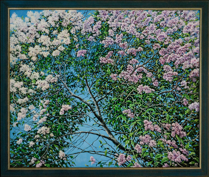 Glezna «Ceriņi» - ainava, eļļa uz audekla